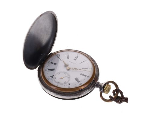 Longines - Vintage Full Hunter Hand Wind Pocket Watch. Longines signed hand wind movement with lever set hands. Case made fro