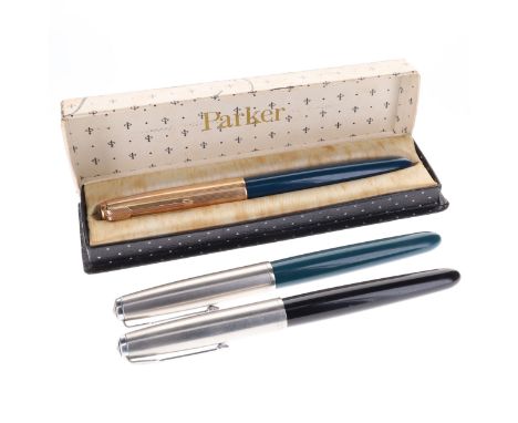 Parker 51 Fountain Pen Collection,14ct Gold Nibs. The collection consists of 3 pens, all Dip tested &amp; Writing. All pens a