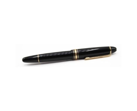 Montblanc Meisterstuck Black &amp; Gold Plated Cased Rollerball Pen, Serial - MR1109884. The pen is untested. It has signs of