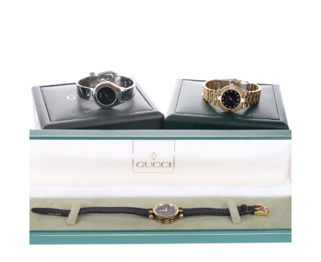 Gucci - Assorted Vintage And Later Boxed Quartz Watches This lot includes a selection of vintage and later boxed Gucci quartz