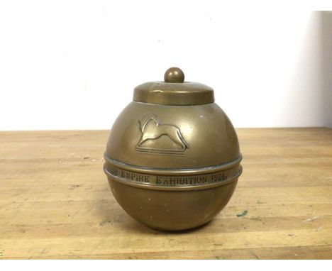 A British Empire Exhibition 1924, Lipton's Souvenir tea caddy, stamped Lipton to base (12cm x 10cm)