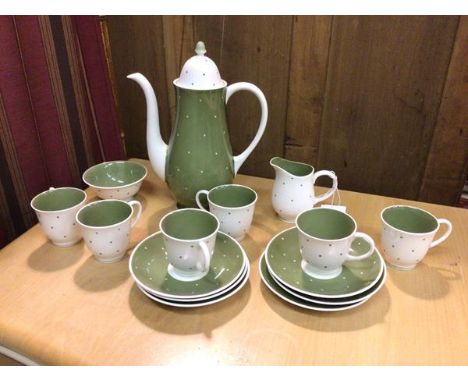 A stylish Susie Cooper fifteen piece 1960s/70s coffee service, complete with milk jug, sugar basin, coffee cans, saucers, cof
