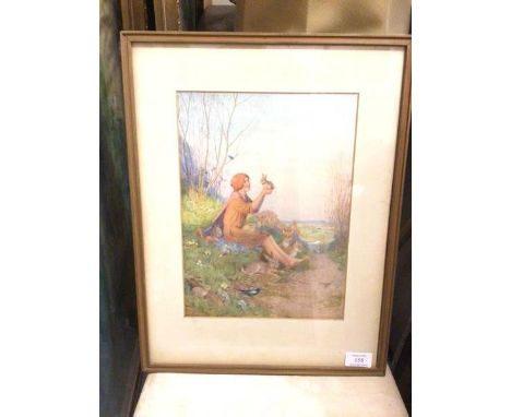 After Margaret W. Tarrant, Spring in Arcady, vintage print, paper labels verso (31cm x 23cm)