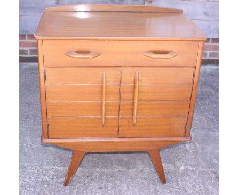 An Ernst Gomme for G Plan 1960s light teak secretaire desk, design 473, 31" wide