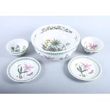 Five pieces of Portmeirion "Botanic Garden" pattern pottery