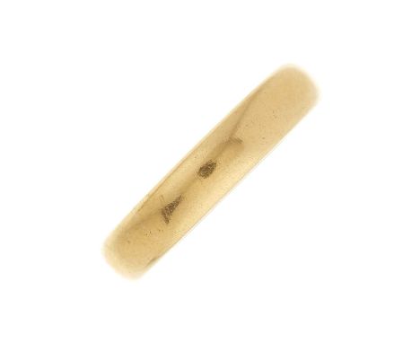 An Art Deco 22ct gold wedding band ring, maker's marks for Henry Hyde Aston, hallmarks for Birmingham 1922, ring size P1/2, 7