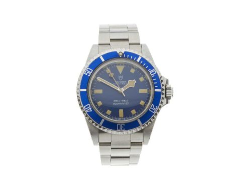 Tudor, a vintage stainless steel Oyster Prince Submariner Blue Snowflake bracelet watch, circa 1977, reference 9401/0, signed