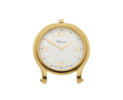 Chopard, a stainless steel and gold plated Happy Sport table clock, reference 95020-0086, quartz movement, serial A400465, ca