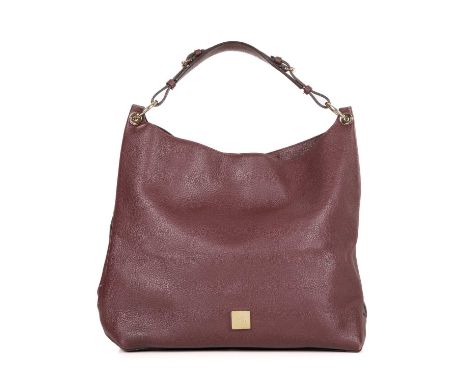 Mulberry, an oxblood Freya hobo handbag, crafted from grained burgundy leather, featuring an adjustable belted top handle, ma