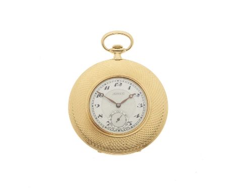 Longines for Asprey, an Art Deco 18ct gold open face pocket watch, keyless manual wind movement calibre 11.87M, case numbered