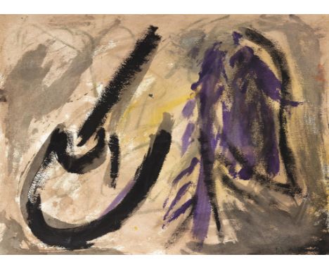MICHAEL MULCAHY (b.1952) Abstract form Oil and watercolour on paper, 76.5 x 57cm Provenance: Sale, these rooms, Dublin 5 Apri