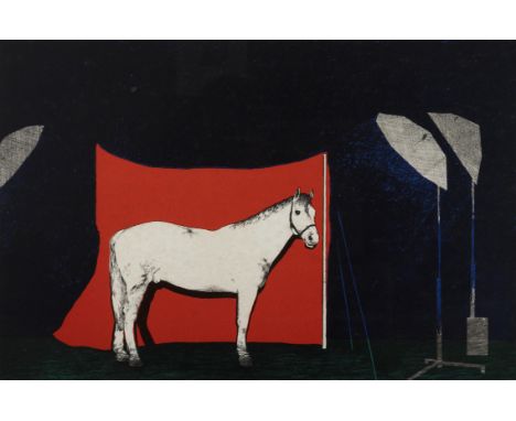 CLIFFORD RAINEY (20th Century)'After - Rajah examining the points of a horse by torch light c. 1750' Lithograph, 55 x 75cm Si