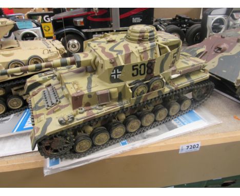 A Tamiya 1:16 scale radio control Panzerkampfwagen IV tank 