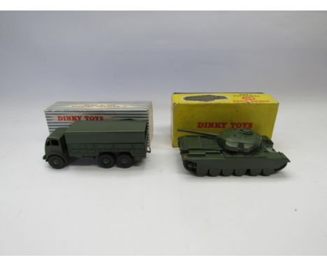 Two boxed Dinky Toys diecast military vehicles to include 622 10 Ton Army Truck and 651 Centurion Tank 