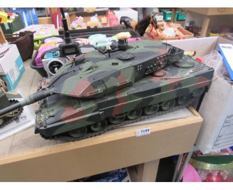 A Tamiya 1:16 scale radio control Leopard 2A6 Main Battle Tank with Planet T5 remote control system 