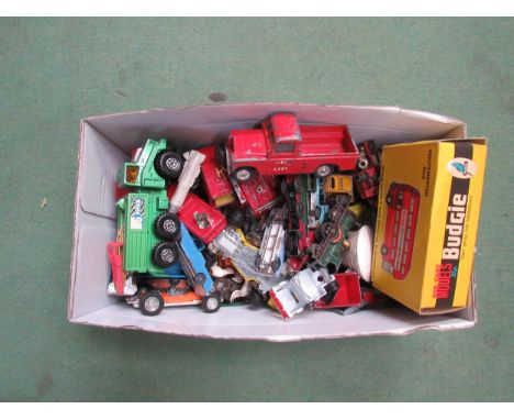 A boxed Budgie diecast 236 Routemaster Bus and assorted loose playworn diecast vehicles including Husky, Marx, Spot-On Land R