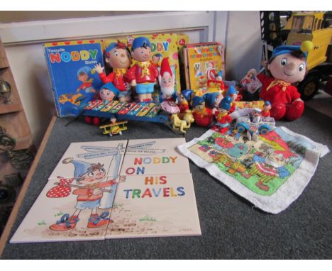 A collection of Enid Blyton's Noddy toys, books and collectables including boxed Corgi Talking Noddy die cast Gift Set, tinpl