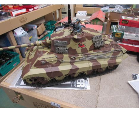 A Tamiya 1:16 scale radio control King Tiger tank with Planet T5 remote control system 