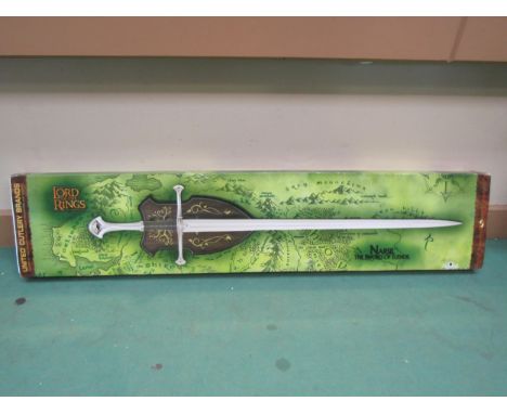 A boxed United Cutlery Lord Of The Rings Narsil: The Sword Of Elendil 1/1 scale licensed reproduction of the sword used in th