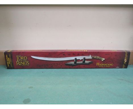 A boxed United Cutlery Lord Of The Rings Hadhafang: Sword Of Arwen 1/1 scale licensed reproduction of the sword used in the f
