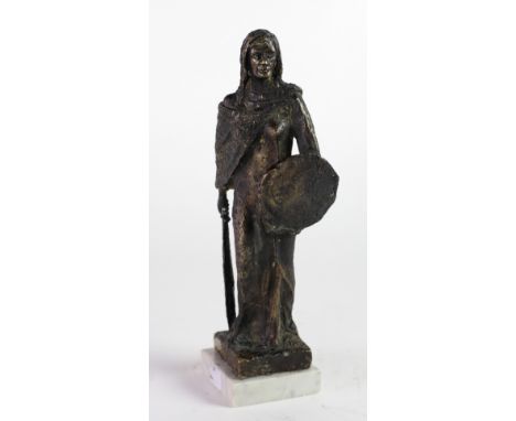 Nicholas Dolan, 21st Century Irish"Queen Meabh the Warrior, wearing a part cloak, and with sword and shield in hand, on marbl