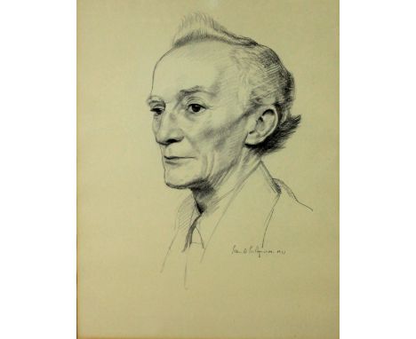Sean O'Sullivan (1906 - 1964)"Portrait of Cathal O'Shannon," pencil, signed and dated 1941, 18" x 13 1/2" (46cms x 34cms). (1
