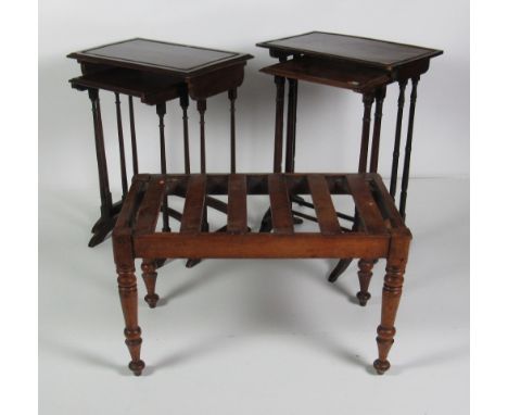 A mahogany nest of Tables, four varied parts, together with a 19th Century mahogany Trunk Rest. (5)
