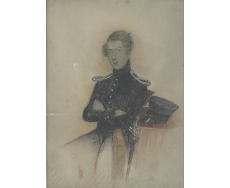 19th Century Irish SchoolWatercolour: Miniature, "Portrait of John Arthur Howard Gorges," (father of Arthur & Raymond) in the