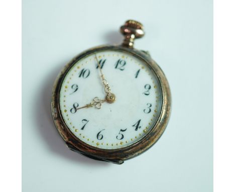 This antique 800 coin silver pocket watch showcases timeless craftsmanship with its beautifully detailed guilloche-engraved c