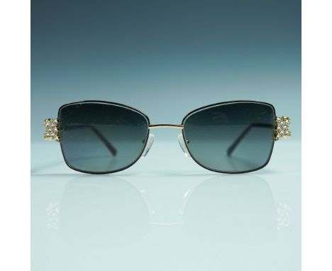 Caviar model 4906 sunglasses made in Italy, featuring gold-tone frames with integrated decorative side elements adorned with 