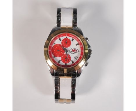 A commemorative Limited Edition Kansas City Chiefs Super Bowl LIV Champions watch, issued by Bradford Exchange. This precisio