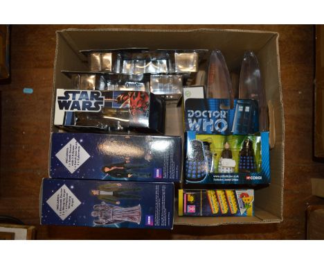 10 x Star Wars and Doctor Who toys by Hasbro, Corgi and Character, includes: Tenth Doctor Collector Set; Star Wars Titanium S