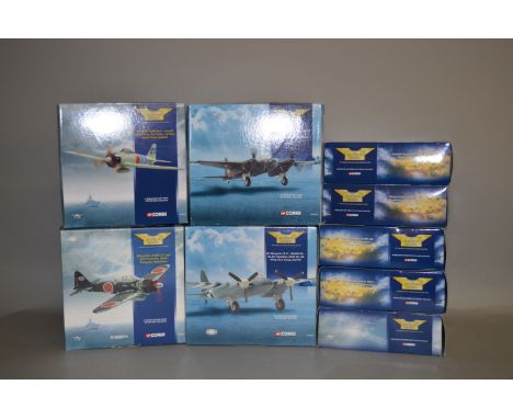 Nine Corgi Aviation Archive 1:72 scale diecast model aircraft. Boxed, overall appear VG. (9)