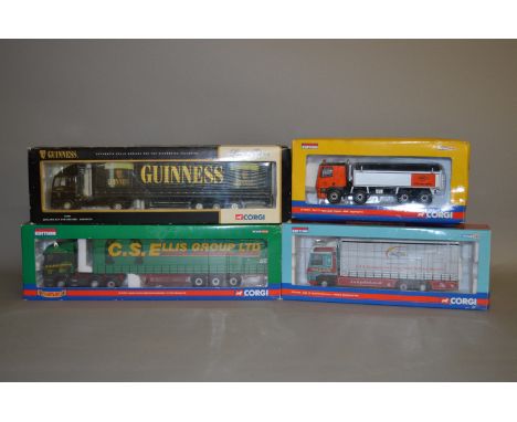 Four Corgi 1:50 scale diecast model lorries: CC13604; CC13611; CC13703; 75407. Boxed.