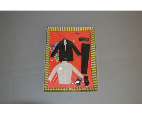 Mattel Barbie doll clothing set: Ken & Alan #0787 Tuxedo. Set includes: jacket; shirt; shoes; socks; trousers; cummerbund; bo