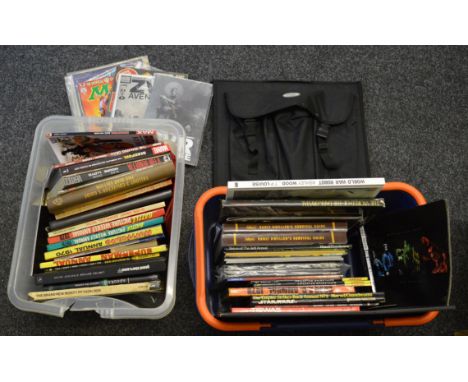 Quantity of assorted sci-fi related books and comics, including Star Wars, Fallout, World War Robot, etc. Contained in two bo