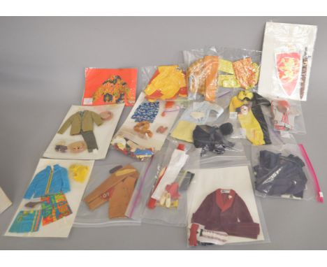 Excellent quantity of clothing for Mattel Barbie Ken dolls, includes: King Arthur; Masquerade; Ken in Hawaii; The Night Scene