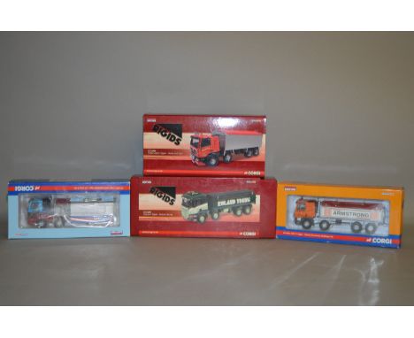 Four Corgi Rigids 1:50 scale diecast model lorries: CC13609; CC13901; CC13909; CC14201. Boxed. (4)