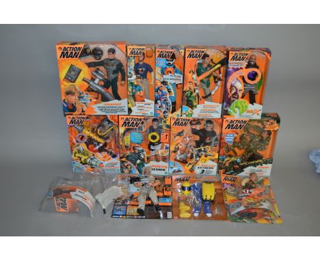 12 x Hasbro Action Man figures and accessories. All boxed/carded, one opened. 