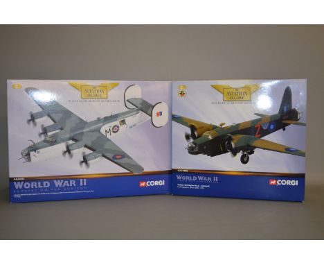 Two Corgi Aviation Archive diecast model aircraft: 32802 Vickers Wellington MkX; 32005 Consolidated B-24D Liberator GR.MkIII.