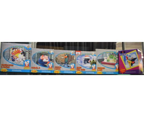Five Dangermouse resin statues: Dangermouse & Penfold; Colonel K; Stiletto Mafiosa; Frogs Head Flyer; Greenback & Nero. Toget
