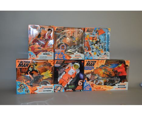 Six Hasbro Action Man figures and accessories. Boxed. (6)