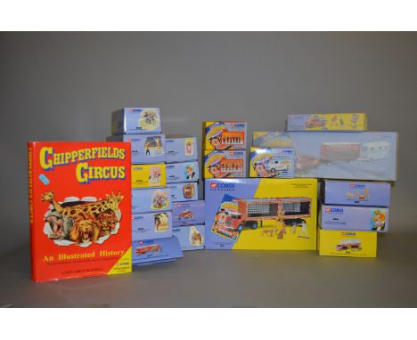 20 x Corgi Chipperfields Circus diecast models. All boxed, appear E. Together with Illustrated History book. (21)
