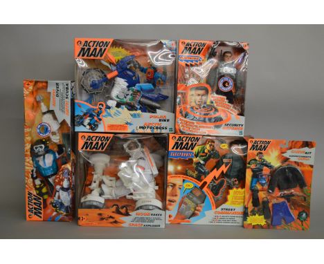 Six Hasbro Action Man figures and accessories, boxed. (6)