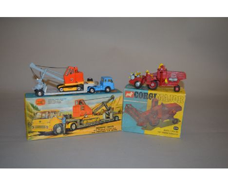 Two boxed Corgi Toys, Gift Set 27 Bedford Machinery Carrier with Priestman Cub Shovel, G/G+ in G box and 1111  Massey Ferguso