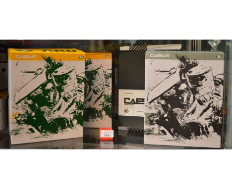 Four 3A World War Robot Caesar figures: Gravedigger; two Aus Republic Region DEF; USMC. Boxed. (4)