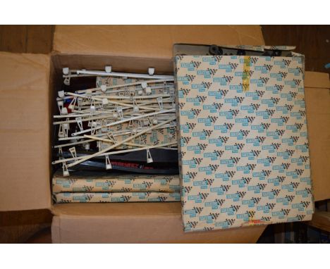 Quantity of vintage Scalextric items and accessories, includes: Set 80; two Grande Bridge; Set Extension Pack; Grandstand; TV