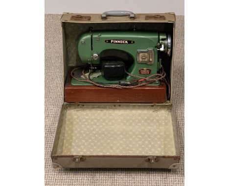 VINTAGE PINNOCK CASED SEWING MACHINE - with foot pedal