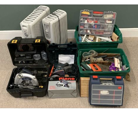 TOOLS &amp; APPLIANCES - to include Pro 1400 Circular Saw, 500 W Power Plane, other cased hand tools and two Delonghi rads E/