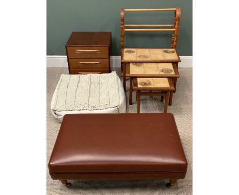 FURNITURE ASSORTMENT - to include G Plan narrow three drawer chest, 52cms H, 51cms W, 46cms D, a large leather effect foot st